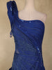 Royal Blue Heavy Beads Embellished Cascade Couture Design Net Party Wear Gown