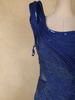 Royal Blue Heavy Beads Embellished Cascade Couture Design Net Party Wear Gown