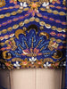 Royal Blue Heavy Beads Embroidered Design Satin Ready to Wear Saree with Long Over Coat