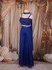 Royal Blue Heavy Sequins Embroidered Design Georgette Palazzo Suit with Dupatta