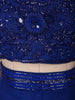 Royal Blue Heavy Sequins Embroidered Design Georgette Palazzo Suit with Dupatta