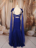 Royal Blue Heavy Sequins and Beads Embroidered Design Net Mermaid Bridal Lehenga with Designer Blouse and Cape Sleeves