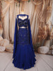 Royal Blue Heavy Sequins and Beads Embroidered Design Net Mermaid Bridal Lehenga with Designer Blouse and Matching Choker Dupatta