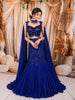 Royal Blue Heavy Sequins and Beads Embroidered Design Net Mermaid Bridal Lehenga with Designer Blouse and Matching Choker Dupatta