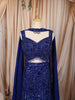 Royal Blue Heavy Sequins and Beads Embroidered Design Net Mermaid Bridal Lehenga with Designer Blouse and Matching Choker Dupatta