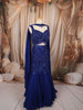Royal Blue Heavy Sequins and Beads Embroidered Design Net Mermaid Bridal Lehenga with Designer Blouse and Matching Choker Dupatta