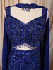 Royal Blue Heavy Sequins and Beads Embroidered Design Net Mermaid Bridal Lehenga with Designer Blouse and Matching Choker Dupatta