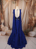Royal Blue Heavy Sequins and Beads Embroidered Design Net Mermaid Bridal Lehenga with Designer Blouse and Matching Choker Dupatta
