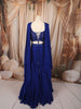 Royal Blue Heavy Sequins and Beads Embroidered Design Net Mermaid Bridal Lehenga with Designer Blouse and Matching Choker Dupatta