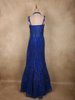 Royal Blue Heavy Sequins and Beads Embroidered Design Net Mermaid Gown