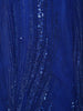 Royal Blue Heavy Sequins and Beads Embroidered Design Net Mermaid Gown