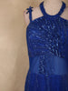 Royal Blue Heavy Sequins and Beads Embroidered Design Net Mermaid Gown