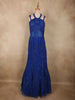 Royal Blue Heavy Sequins and Beads Embroidered Design Net Mermaid Gown
