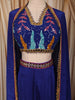 Royal Blue Heavy Sequins and Beads Embroidered Design Satin Ready to Wear Saree with Long Cape