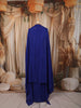 Royal Blue Heavy Sequins and Beads Embroidered Design Satin Ready to Wear Saree with Long Cape