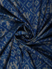 Royal Blue Ikat Woven Design Pure Tussar Party Wear Saree with Contrast Motif Thread Work Border