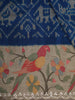 Royal Blue Ikat Woven Design Pure Tussar Party Wear Saree with Contrast Motif Thread Work Border