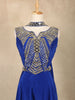 Royal Blue Indo-Western Design Satin Salwar Suit