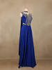 Royal Blue Indo-Western Design Satin Salwar Suit