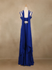 Royal Blue Indo-Western Design Satin Salwar Suit