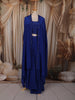 Royal Blue Kartana and Beads Embroidered Design Satin Party Wear Lehenga with Over Coat