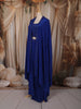 Royal Blue Kartana and Beads Embroidered Design Satin Party Wear Lehenga with Over Coat