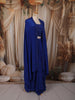 Royal Blue Kartana and Beads Embroidered Design Satin Party Wear Lehenga with Over Coat