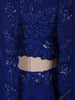 Royal Blue Kartana and Beads Embroidered Design Satin Party Wear Lehenga with Over Coat