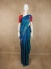 Royal Blue Leaf Woven Design Pure Kanchipuram Silk Saree with Self Border