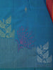 Royal Blue Leaf Woven Design Pure Kanchipuram Silk Saree with Self Border