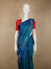 Royal Blue Leaf Woven Design Pure Kanchipuram Silk Saree with Self Border