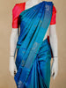 Royal Blue Leaf Woven Design Pure Kanchipuram Silk Saree with Self Border