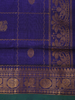 Royal Blue Paisley Butta Design Silk Cotton Saree with Contrast Temple Border