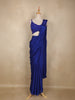 Royal Blue Sequins Embellished Design Georgette Ready To Wear Saree with Designer Blouse