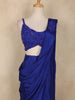 Royal Blue Sequins Embellished Design Georgette Ready To Wear Saree with Designer Blouse