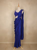 Royal Blue Sequins Embellished Design Georgette Ready To Wear Saree with Designer Blouse