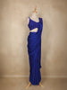 Royal Blue Sequins Embellished Design Georgette Ready To Wear Saree with Designer Blouse