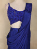 Royal Blue Sequins Embellished Design Georgette Ready To Wear Saree with Designer Blouse