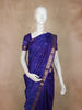 Purple Small Butta Woven Kanchipuram Silk Saree with Zari Border