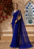 Royal Blue Solid Design Crepe Silk Saree