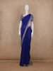 Royal Blue Solid Design Crepe Silk Saree