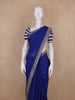 Royal Blue Solid Design Crepe Silk Saree