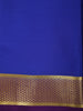 Royal Blue Solid Design Mysore Silk Saree with Contrast Zari Border