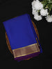 Royal Blue Solid Design Mysore Silk Saree with Contrast Zari Border