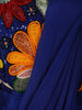 Royal Blue Solid Design Satin Ready to Wear Draped Saree with Designer Blouse