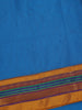 Royal Blue Solid Design Semi Silk Cotton Saree with Contrast Border