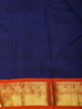 Royal Blue Solid Woven Design Pure Kanchipuram Silk Saree with Contrast Zari Border