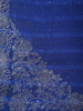 Royal Blue Striped Floral Design Georgette Saree