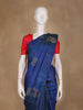 Royal Blue Striped Woven Pure Kanchipuram Silk Saree