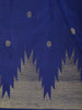 Royal Blue Butta Woven Design Pure Kanchipuram Silk Saree with Temple Zari Border